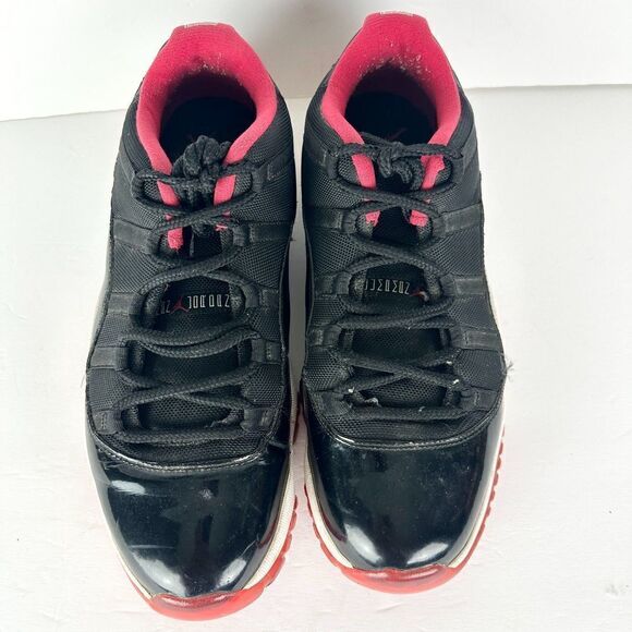 Nike Air Jordan 11 Retro Low 'Bred' Sneakers Size 12 Black Red 528895-012 - Picture 6 of 8